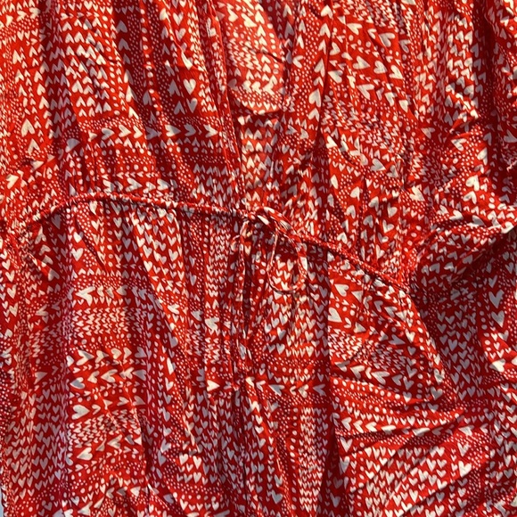 Victoria’s Secret Red Heart Print Tie Front Kaftan Cover Up Robe O/S - Picture 5 of 7